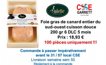 Commande foie gras mi cuits