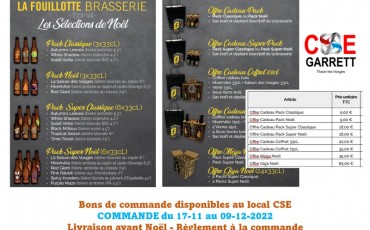 OFFRE NOEL BRASSERIE LA FOUILOTTE