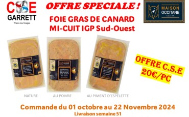 Vente foie gras mi-cuits